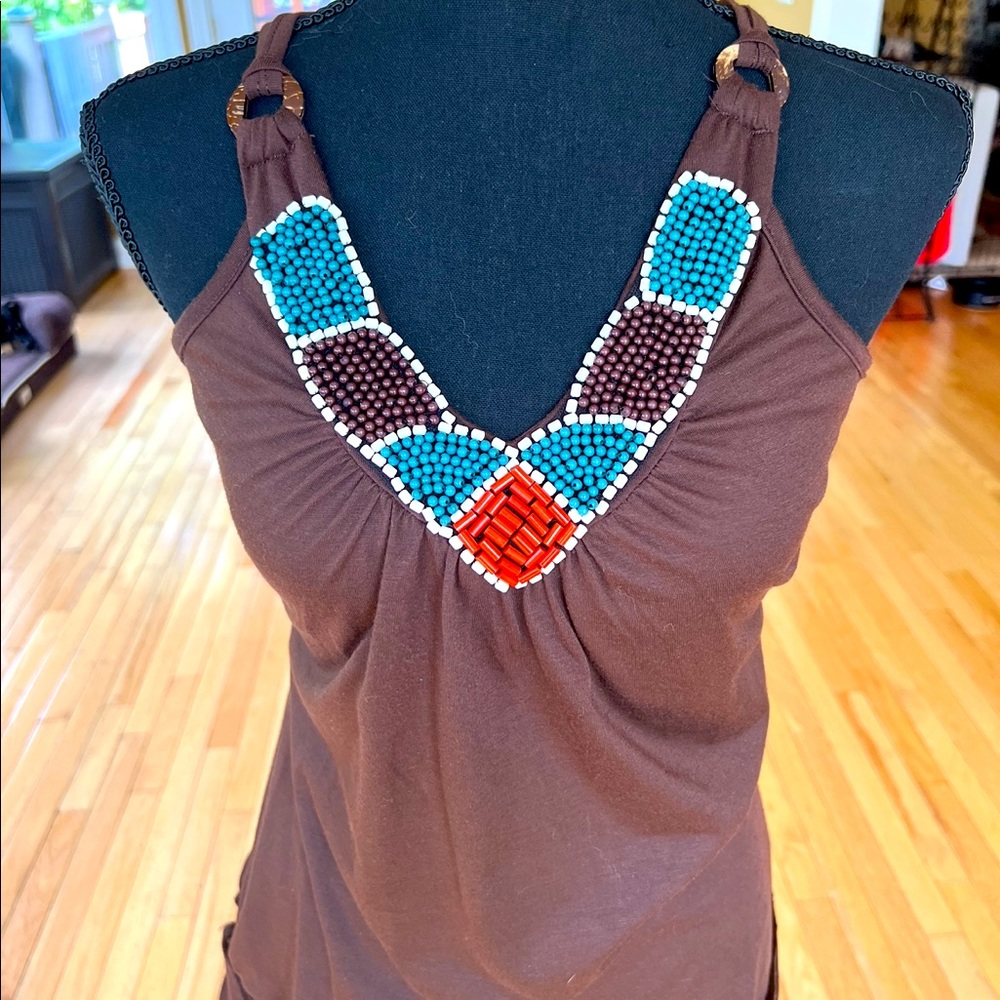 Vintage BONGO beaded tank top